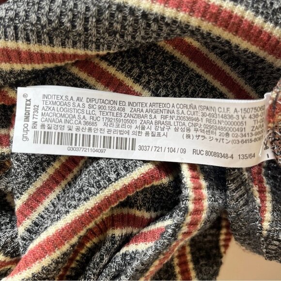 Zara Girl Striped Soft Touch Dress  Long Sleeve Curved Hem Comfy Sz 9, 134cm - Picture 5 of 12